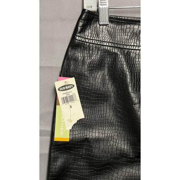 Old Navy Genuine Leather Pencil Skirt Black Sz 6 - Picture 6 of 7